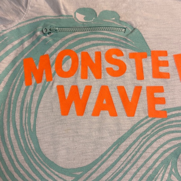 GAP - Kids Light Blue Monster Wave Tee w/ decorative zipper - Picture 3 of 4